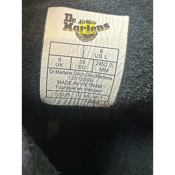 Doc Dr. Martens 1460 Virginia Soft Leather Boots Black Lace Up Women's Size 8 - Picture 11 of 14